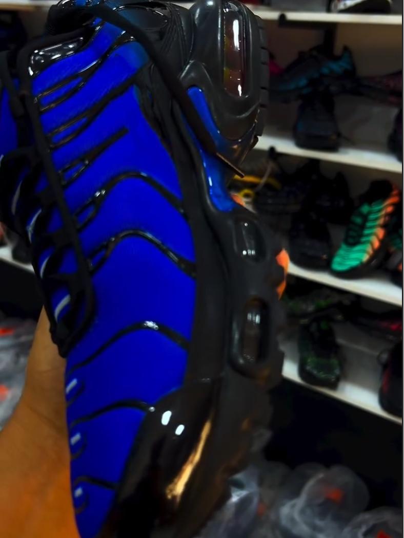 Blue & White Letter Sneakers