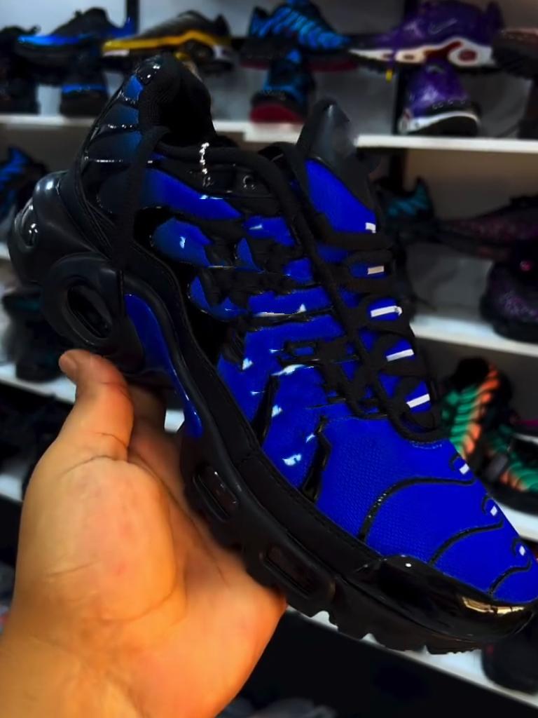 Blue & White Letter Sneakers