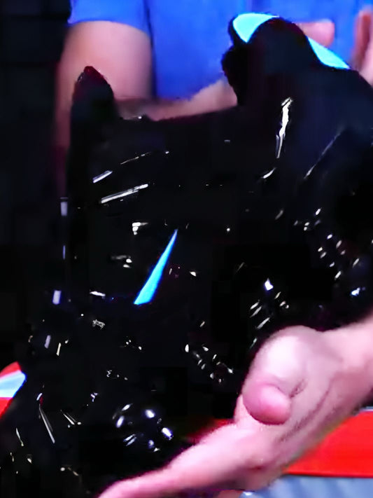 Black Platform Sneakers with Blue Logo