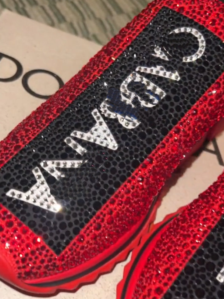Black-Red Diamond Trend Sneakers