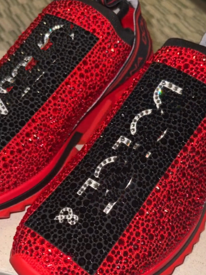Black-Red Diamond Trend Sneakers
