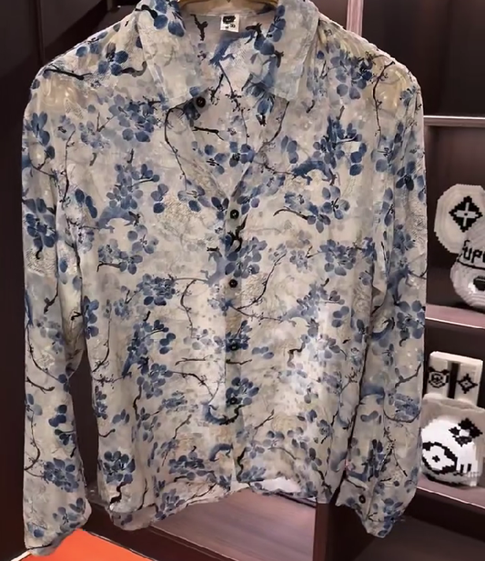Orchid ink temperament tulle shirt