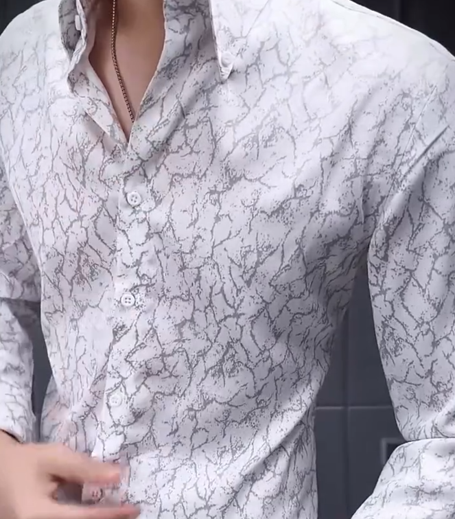 Cracked Domineering Handsome Fashionable Men's Shirt