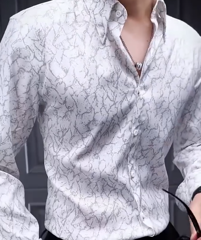Cracked Domineering Handsome Fashionable Men's Shirt