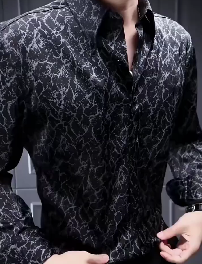 Cracked Domineering Handsome Fashionable Men's Shirt