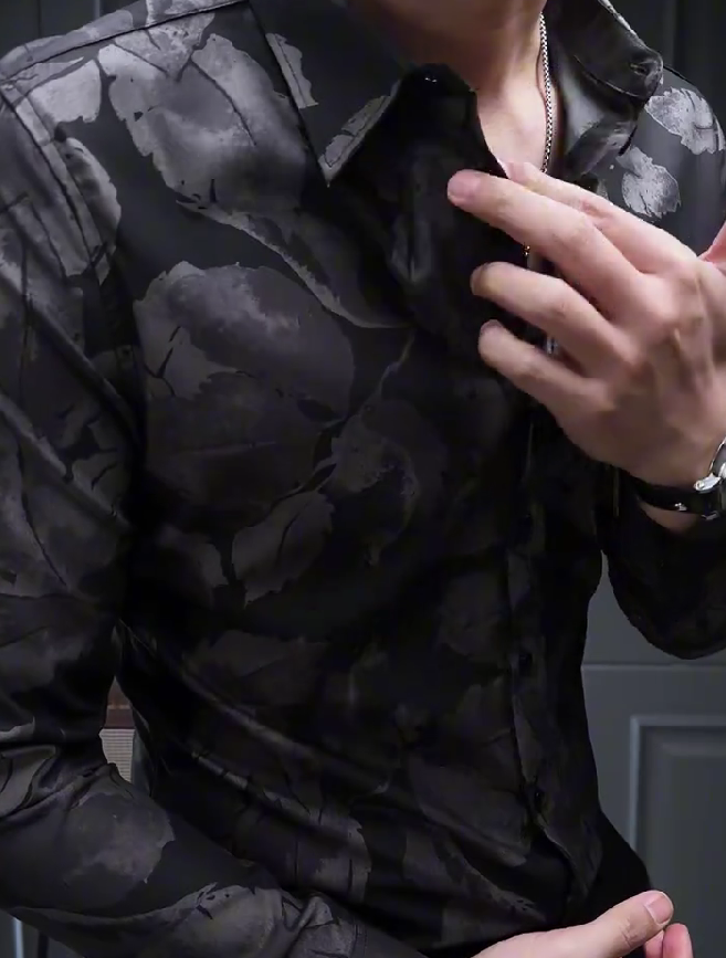 Ink-wash long-sleeved shirt