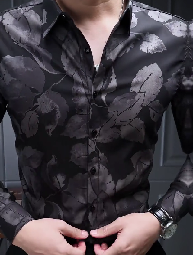 Ink-wash long-sleeved shirt