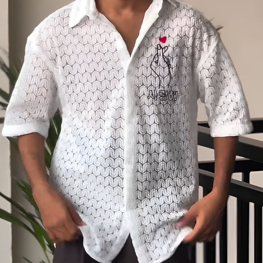 Korean feather hollow shirt