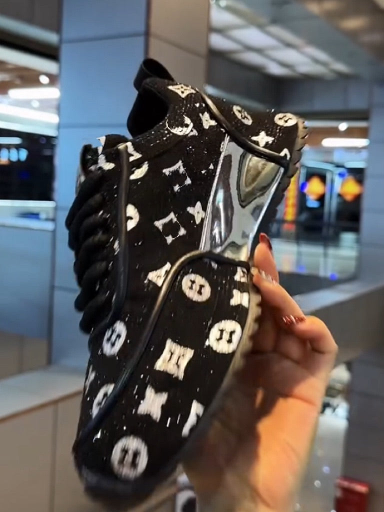 Black-White Crystal Sneakers