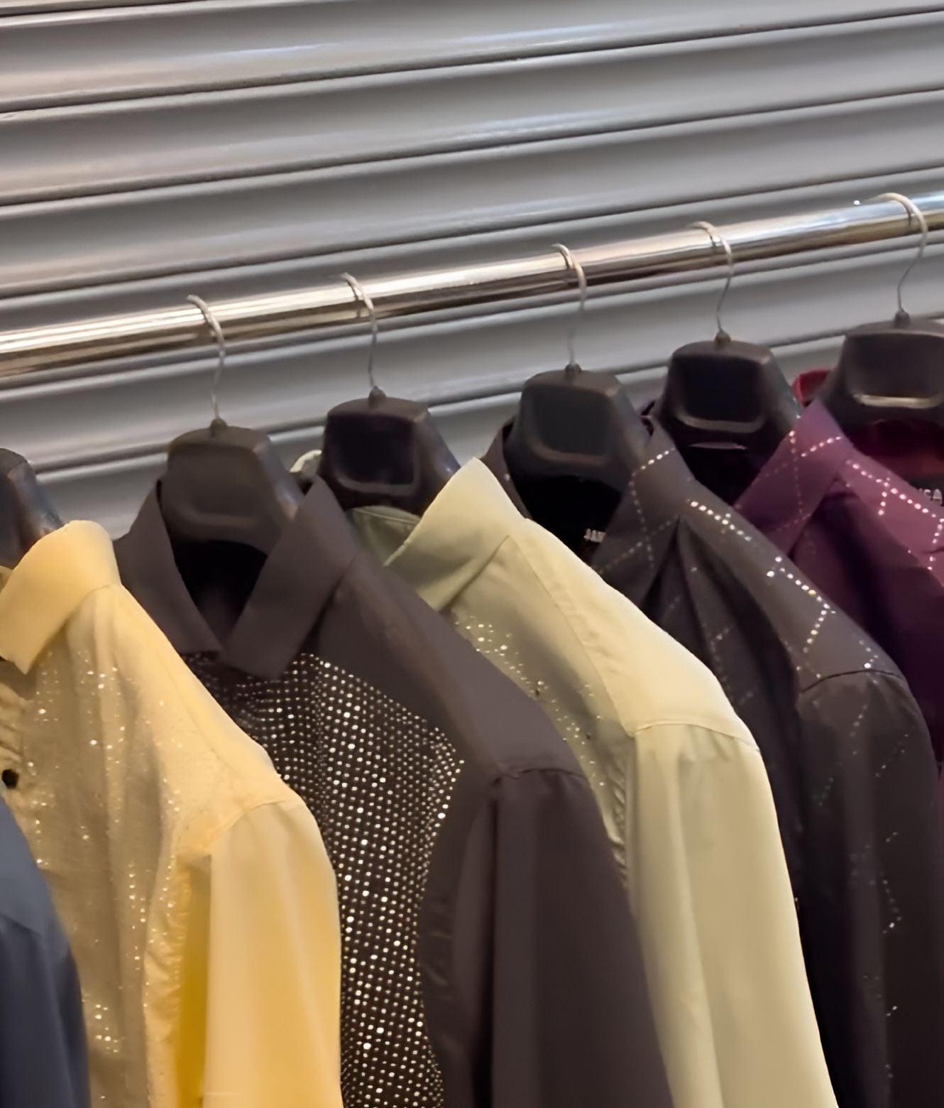 Gorgeous ice silk shirt with flash diamond