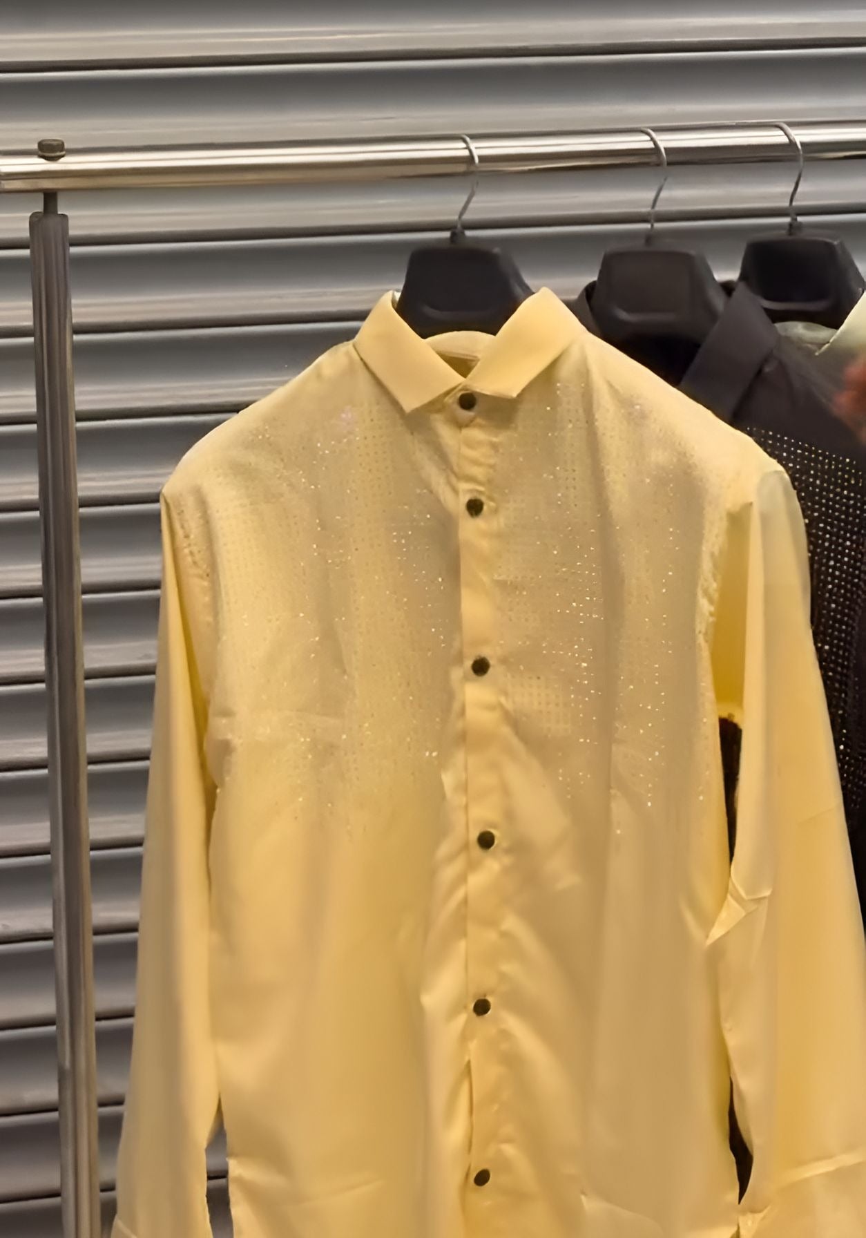 Gorgeous ice silk shirt with flash diamond