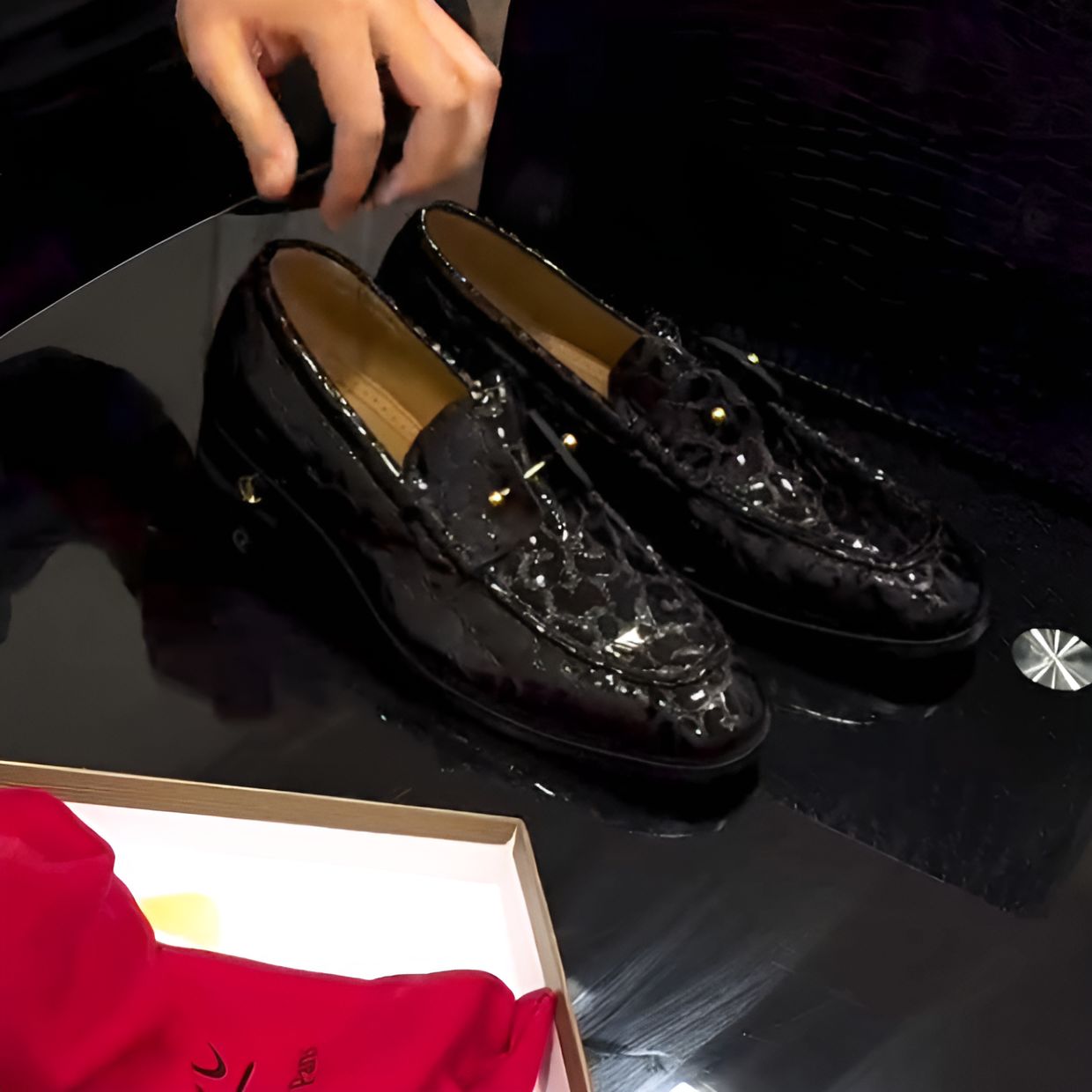 Black Leopard Loafers