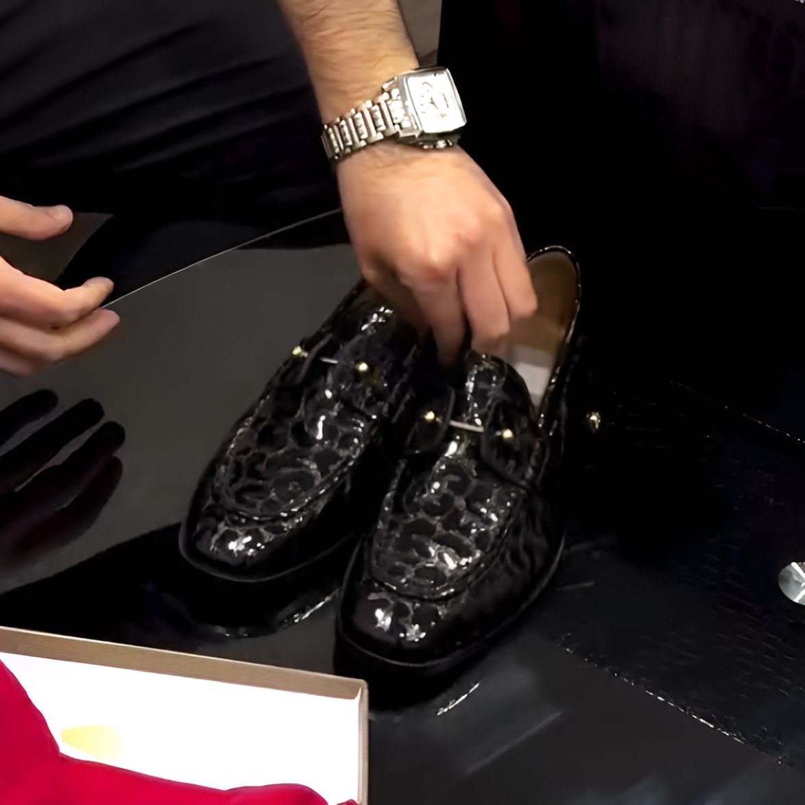 Black Leopard Loafers