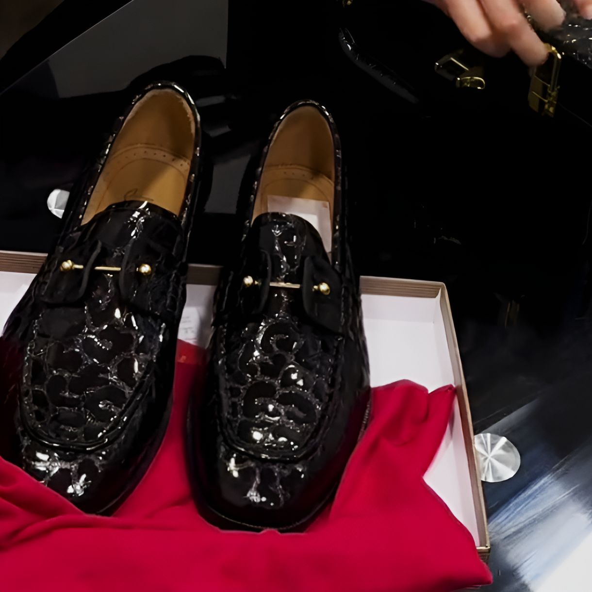 Black Leopard Loafers