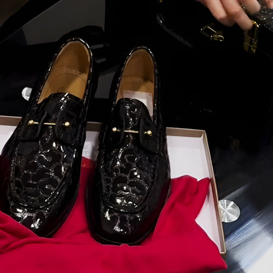 Black Leopard Loafers
