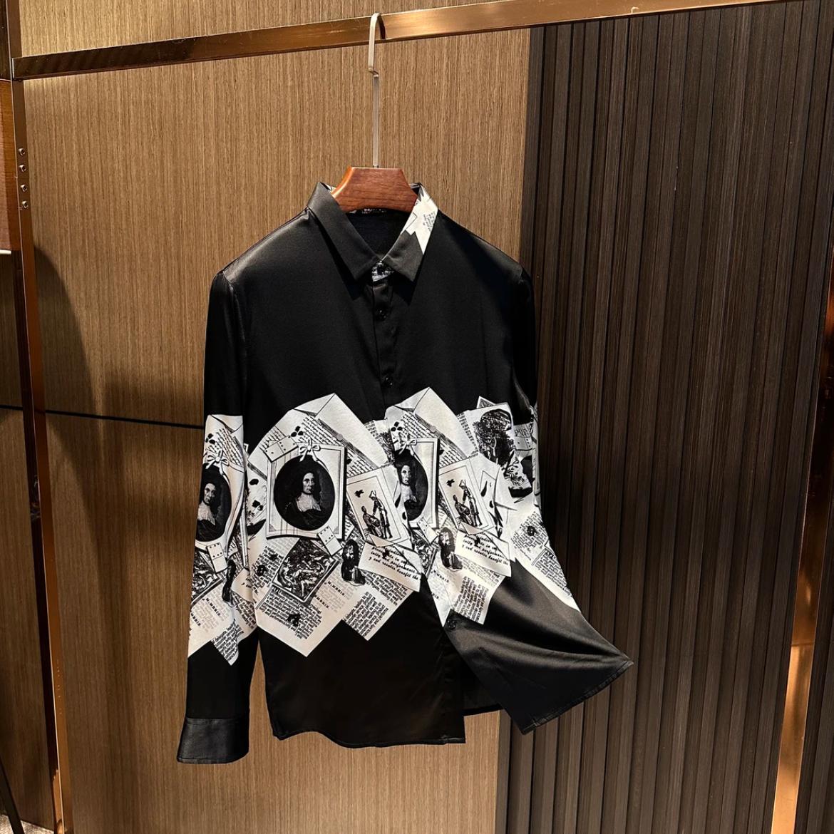 poker print shirt