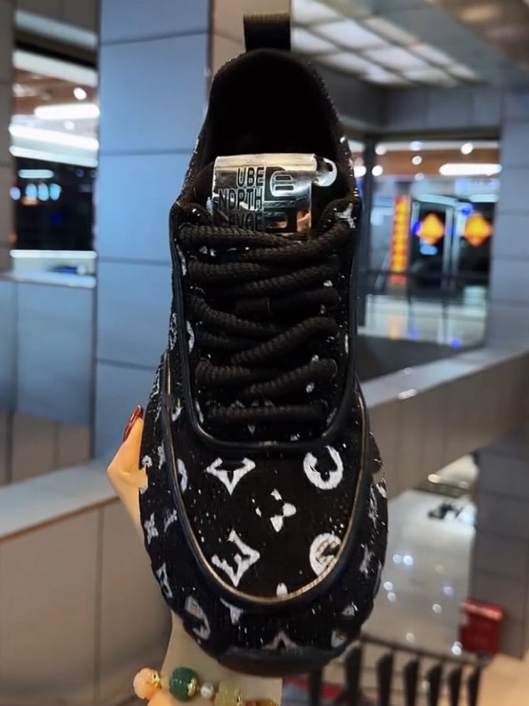 Black-White Crystal Sneakers