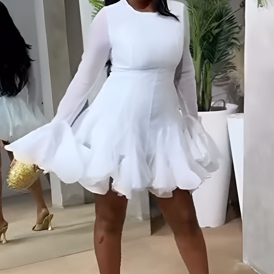 White wave dress