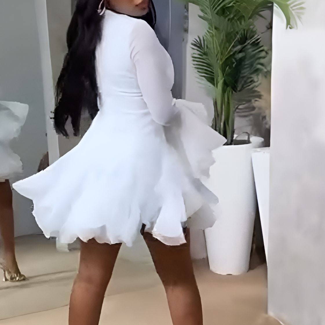 White wave dress