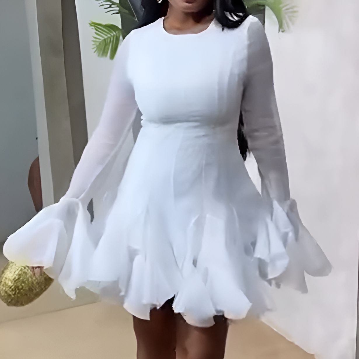 White wave dress