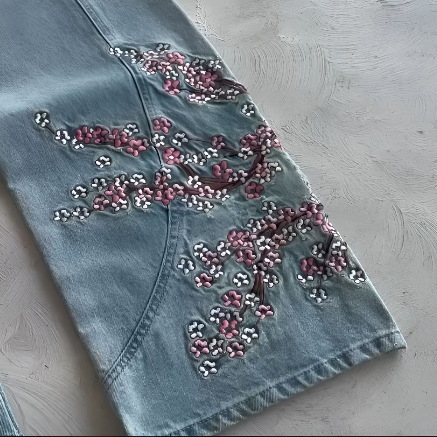 Samurai Sakura Embroidered Jeans