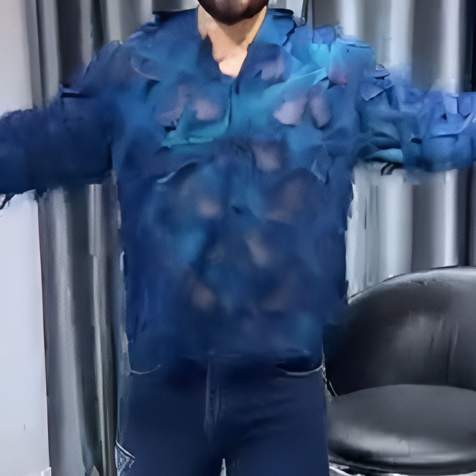 Blue hollow top