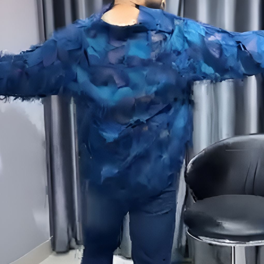 Blue hollow top