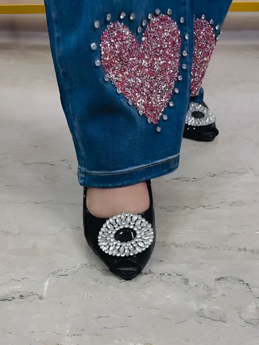 Pink Heart Jeans