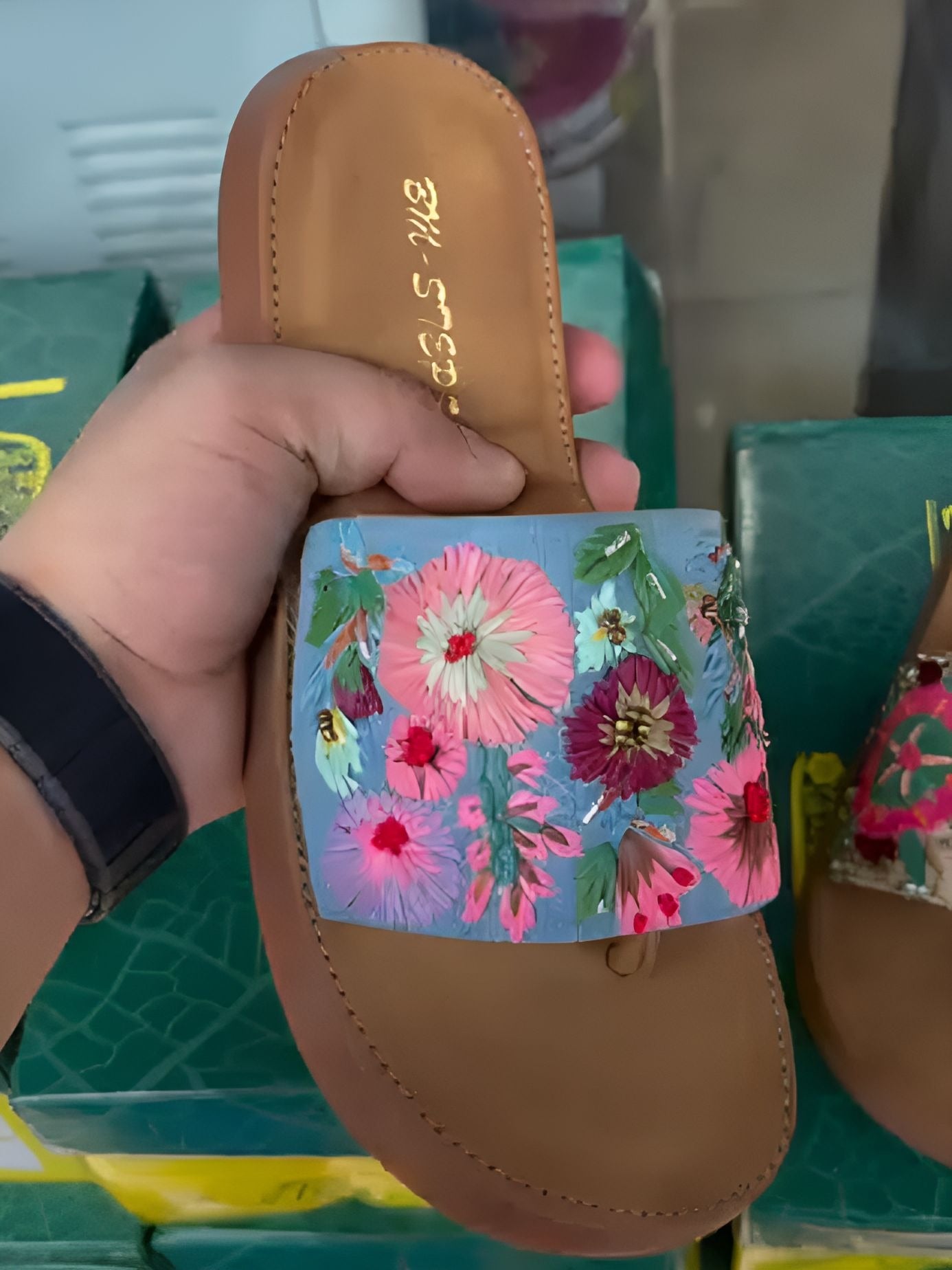 embroidered slippers