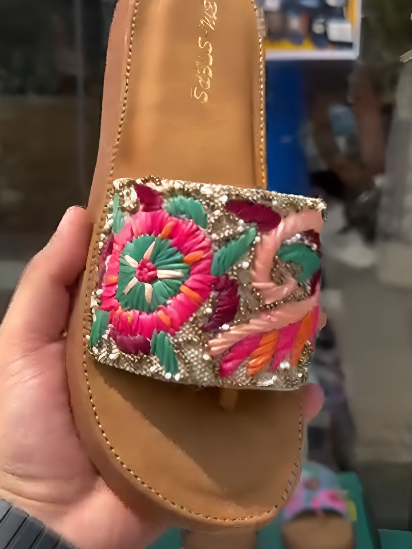 embroidered slippers