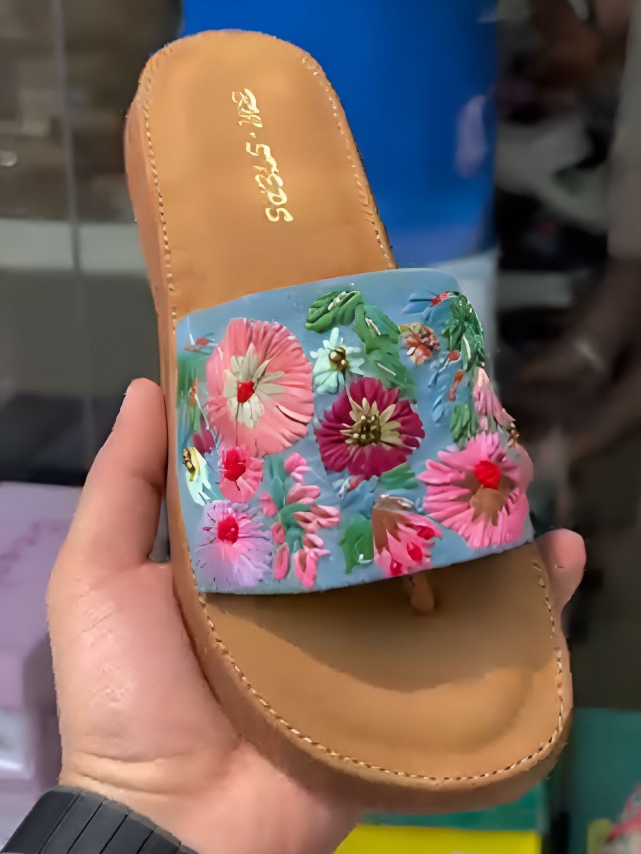 embroidered slippers