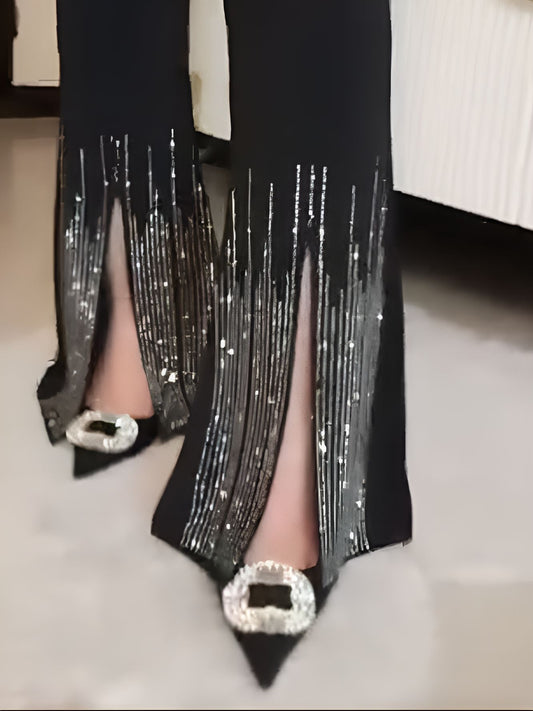 Smart vertical striped diamond pants