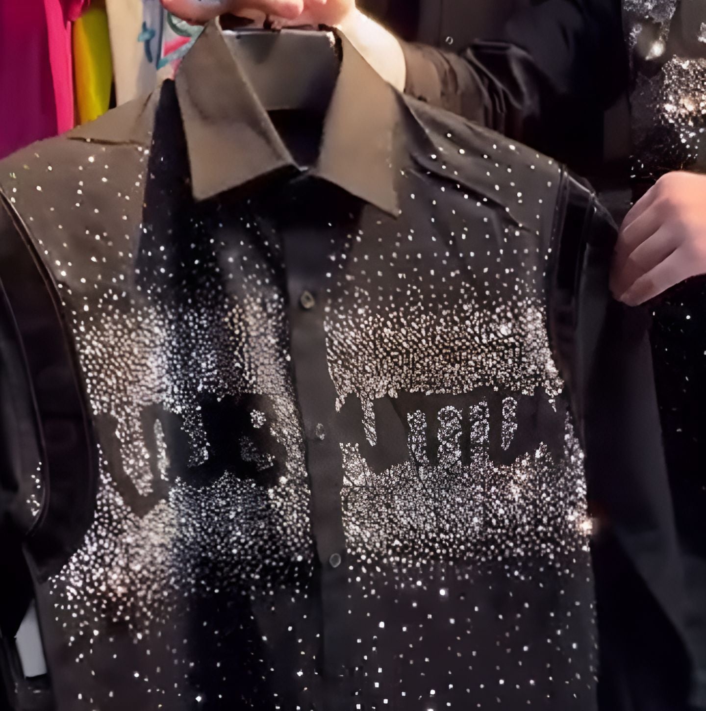 Diamond Galaxy Lettering Black Shirt
