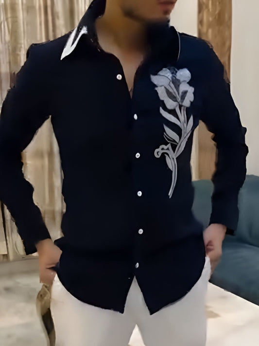 Silver Floral Shirt
