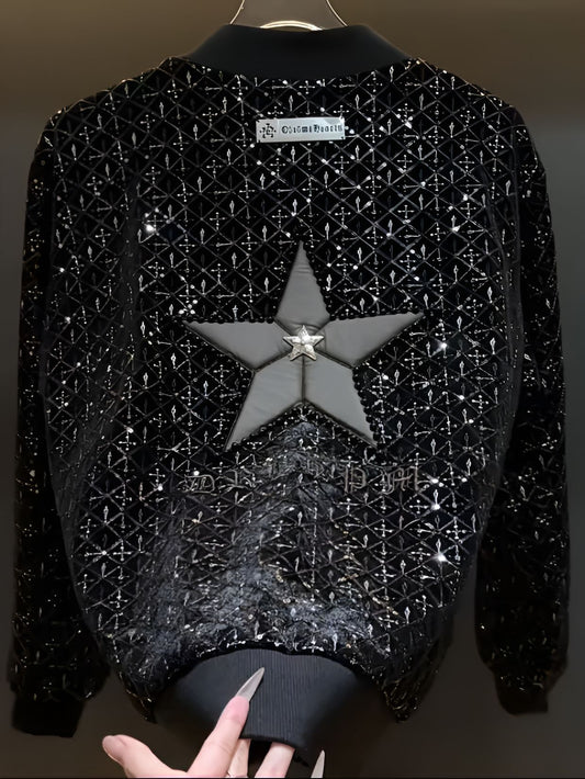 Chunky Knit Sequined Cardigan