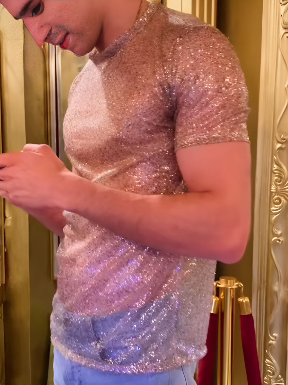 Sheer Sequin Tee