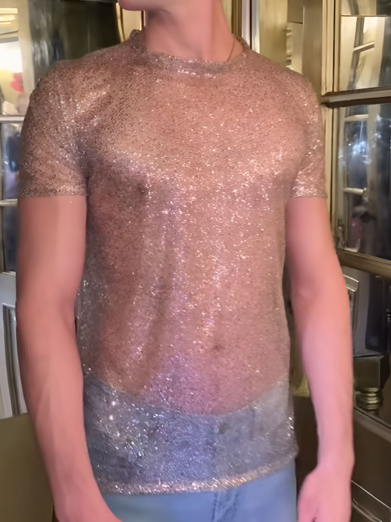 Sheer Sequin Tee