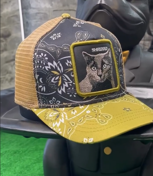 Sunscreen Mesh Pure Cotton Embroidered Cat Baseball Cap