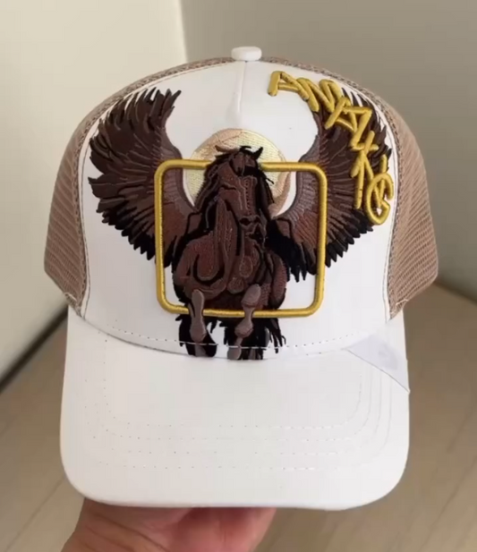 Sunscreen Mesh Pure Cotton Embroidered Pegasus Baseball Cap