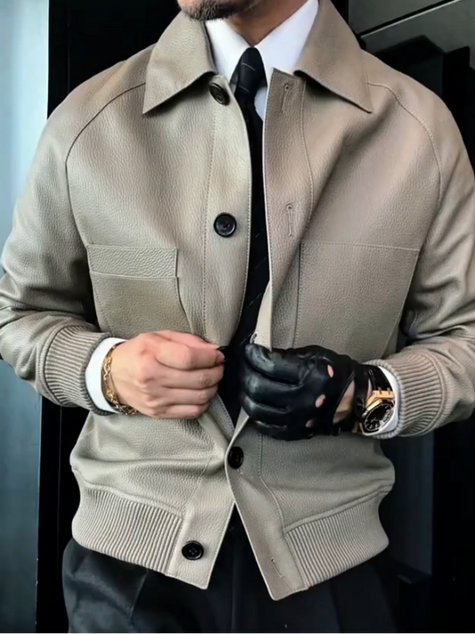Elegant Leather Coat
