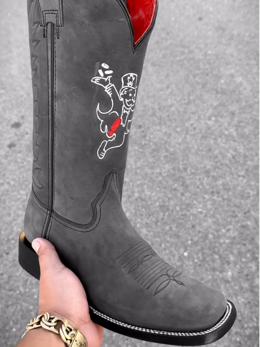 Grey Suede Boots