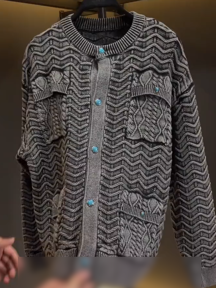Chunky Knit Grey Coat