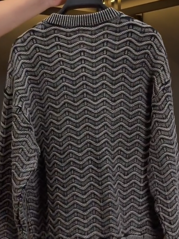 Chunky Knit Grey Coat