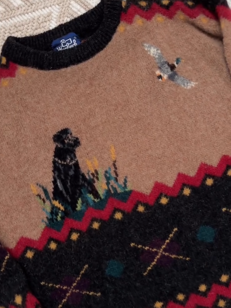 Casual Khaki Animal Sweater