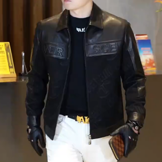 Cropped Shearling-Leather Jacket
