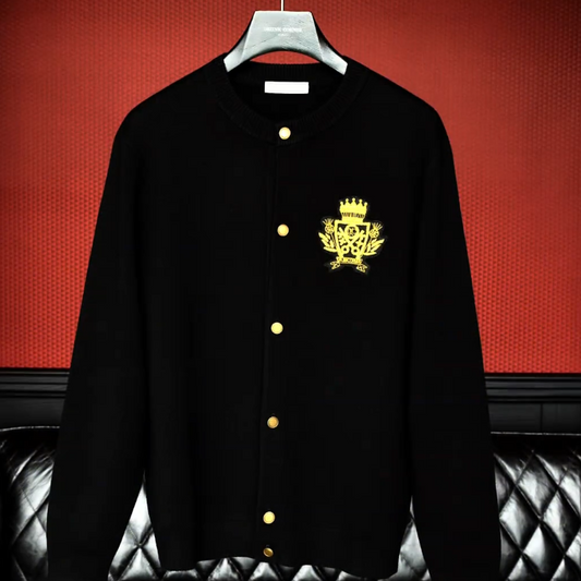 Royal Embroidered Black Knit