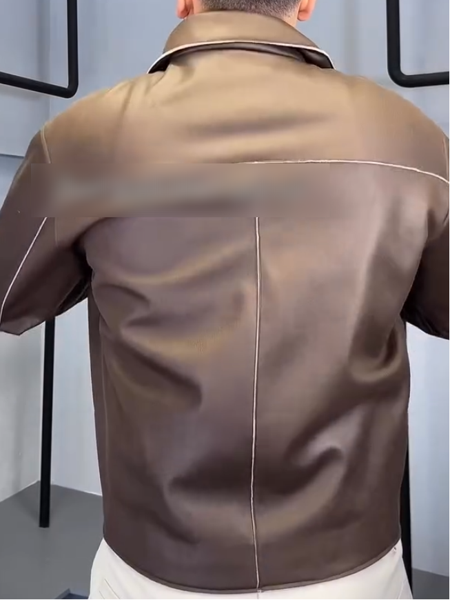 White-Stitch Leather Jacket