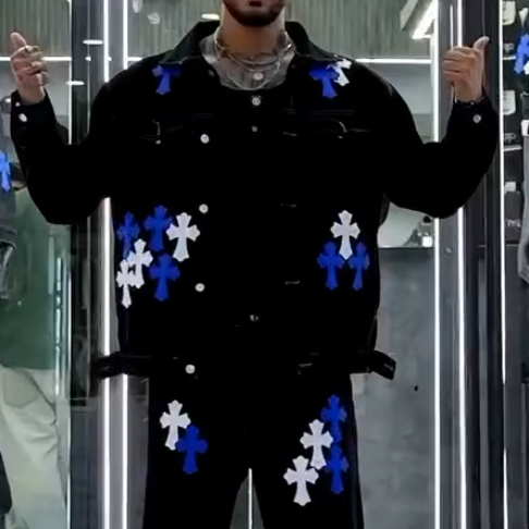 Blue-White Cross Denim