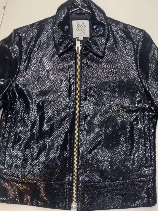 Snake Print Fashion Leather Jacket