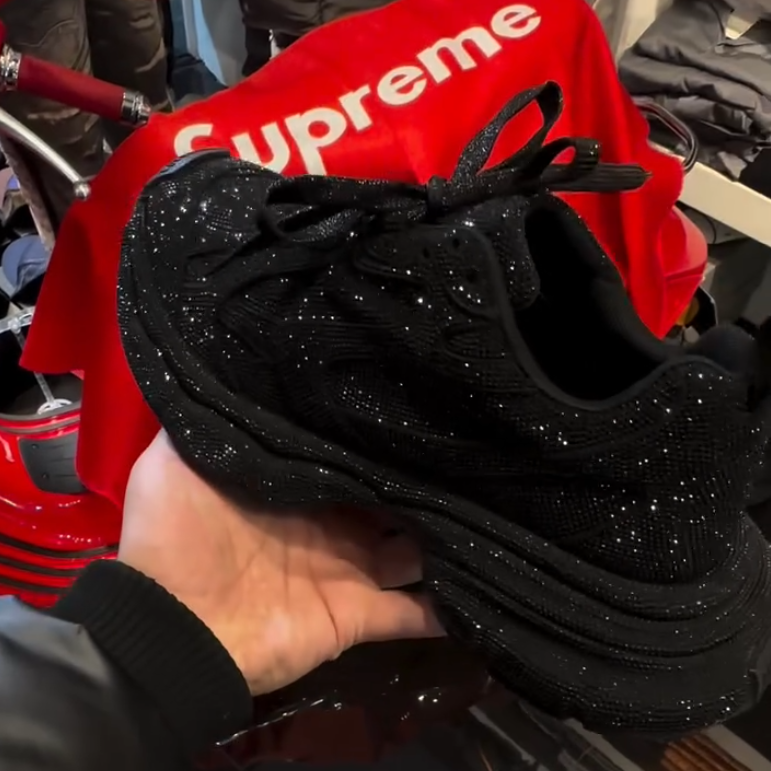 Black Crystal Sneakers